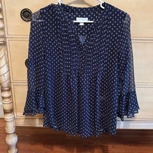 Blue and white blouse